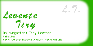 levente tiry business card